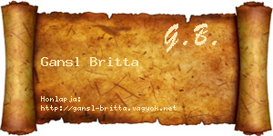 Gansl Britta névjegykártya